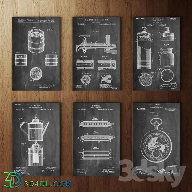 Frame - Patent Prints Set