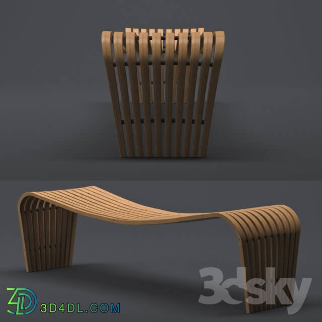 Other soft seating - Dusko-Lapcevic-from-Australia-Tribal-plywood-Bench