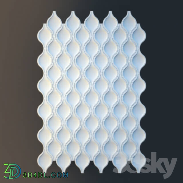 3D panel - Gypsum tile 3D-