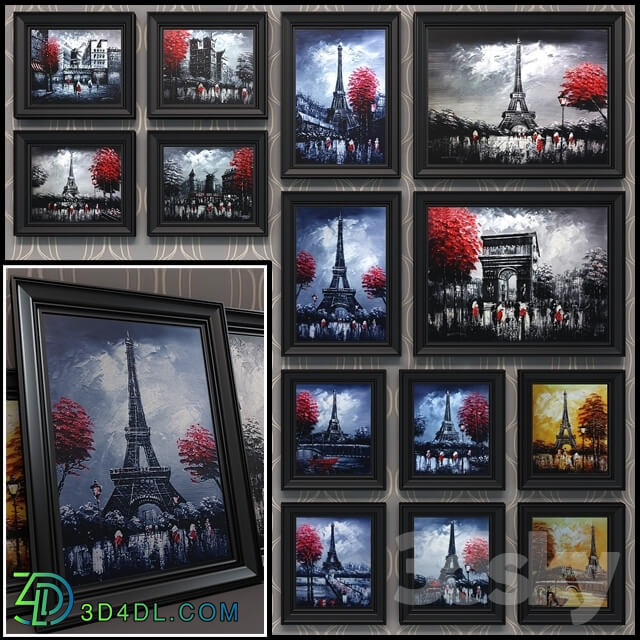 Frame - Oil painting-street scenes of Paris