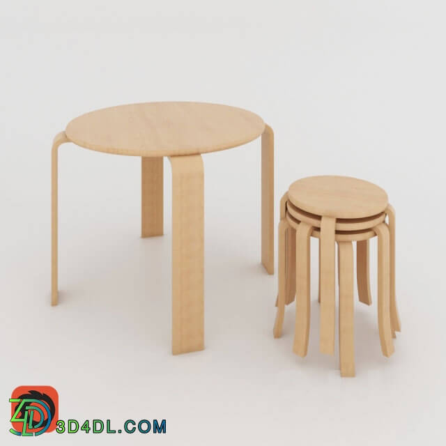 Table _ Chair - Table and stool skandi