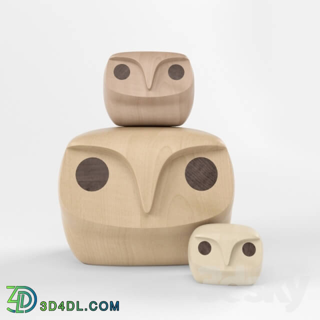 Other decorative objects - Wooden statue Howdy owl