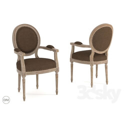 Chair - Vintage louis round armchair 8827-0008 a008 