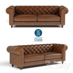Sofa - OM Double leather sofa Chester model S25503 from Studio 36 