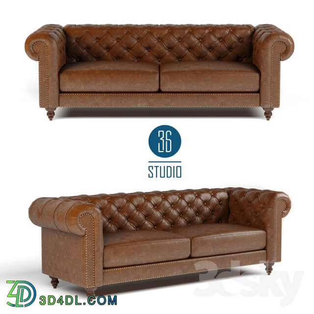 Sofa - OM Double leather sofa Chester model S25503 from Studio 36