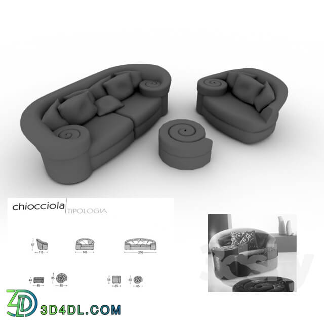 Sofa - upholstered furniture-Tipologia Chiocciola.