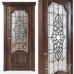 Doors - Door with stained glass 04 