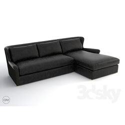 Sofa - Winslow leather sectional 7843 _ wool-3104 LAF 