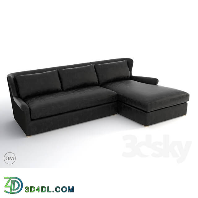 Sofa - Winslow leather sectional 7843 _ wool-3104 LAF