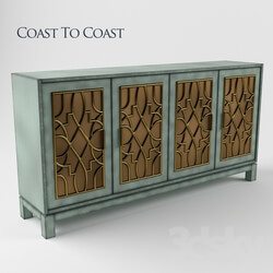Sideboard _ Chest of drawer - Coast To Coast_ 4 Door Media Credenza in Gold 