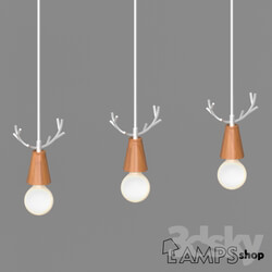 Ceiling light - Wood deer chandelier 