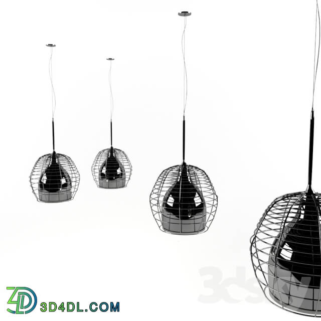 Ceiling light - Lamp_ Cage Piccola Bianco Nero.