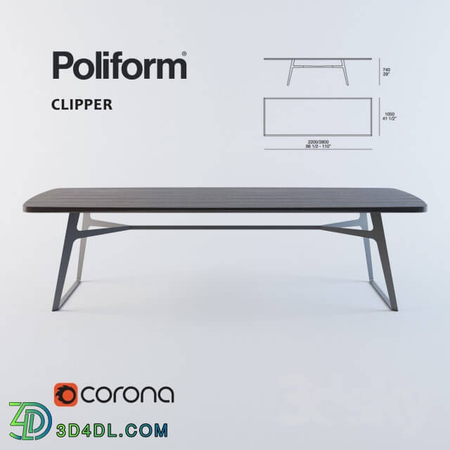 Table - dining table Poliform Clipper