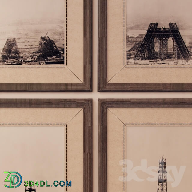 Frame - A set of photos building processes of the Eiffel Tower