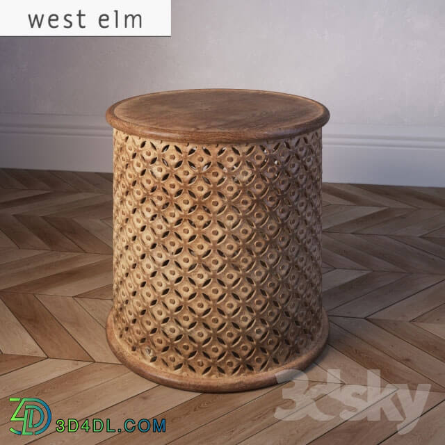 Table - West elm carved wood side table