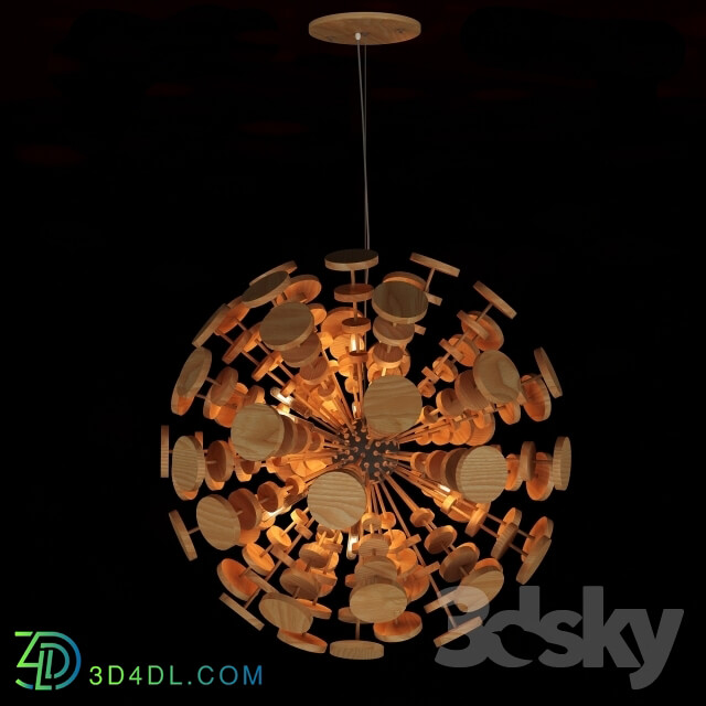 Ceiling light - Chandelier Wooden Glowworm Sphere