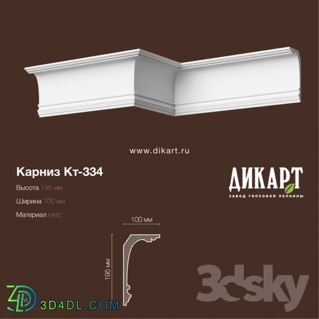 Decorative plaster - KT-334.195Nx100mm