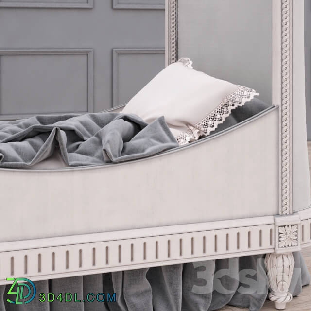 Bed - RH Belle Upholstered Toddler Bed _Antique Grey Mist_