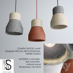 Ceiling light - Cement Wood Lamp 