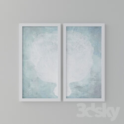Frame - Water Stained Coral Wall Art 2 Piece 