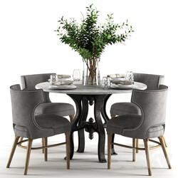 Table _ Chair - Ashford Task Chair with Hobbs 48__39_Round Dining Table-marble top 