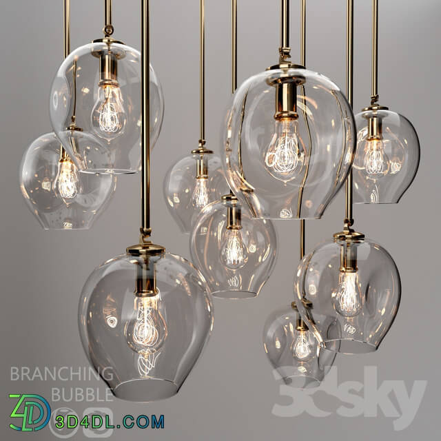 Ceiling light - Branching bubble 1 lamp by Lindsey Adelman CLEAR _ GOLD