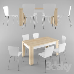 Table _ Chair - Bamey Dining Set 