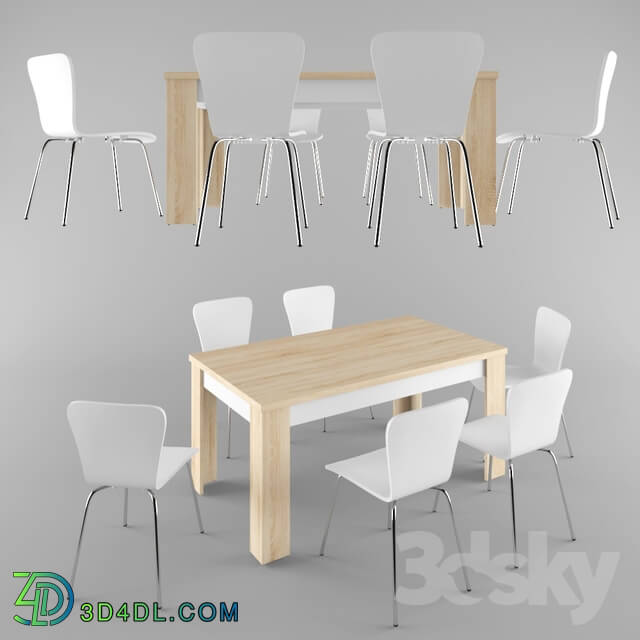 Table _ Chair - Bamey Dining Set