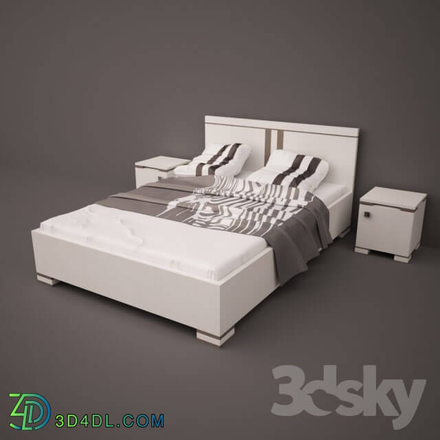 Bed - Bed with bedside tables