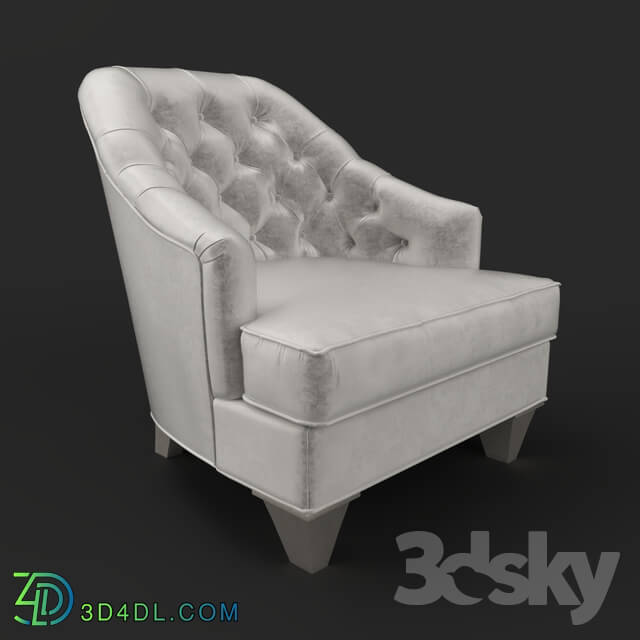 Arm chair - OM Chair Fratelli Barri MESTRE in fabric silver-gray velor _Moki-51__ legs in silver leaf decoration_ FB.ACH.MES.349