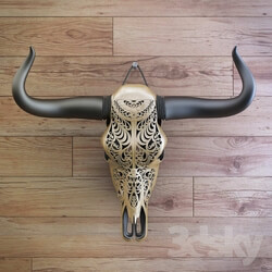 Other decorative objects - Carved cow skull 