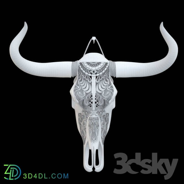 Other decorative objects - Carved cow skull