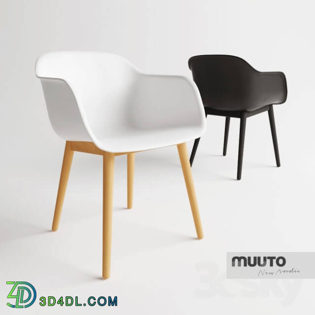 Chair - FIBER ARMCHAIR - WOOD BASE