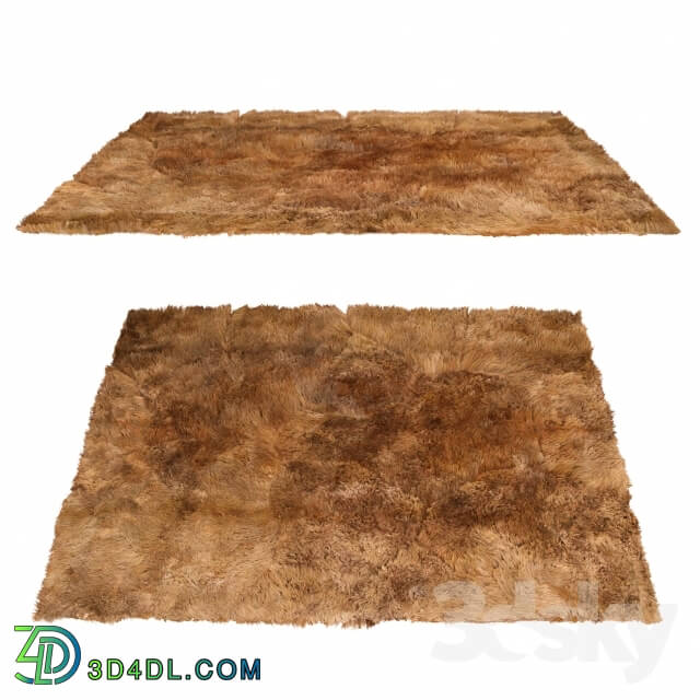 Carpets - Carpet fluffy brown _ Soft dark brown baby alpaca fur rug