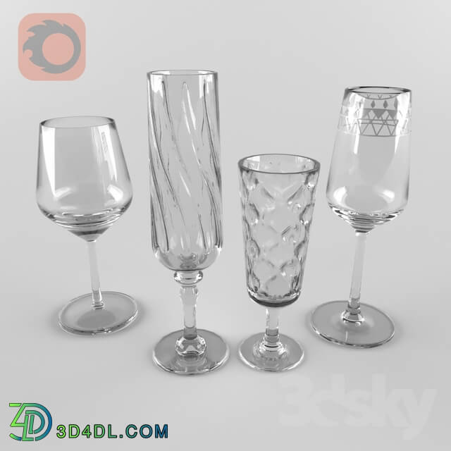 Tableware - Glasses for wine