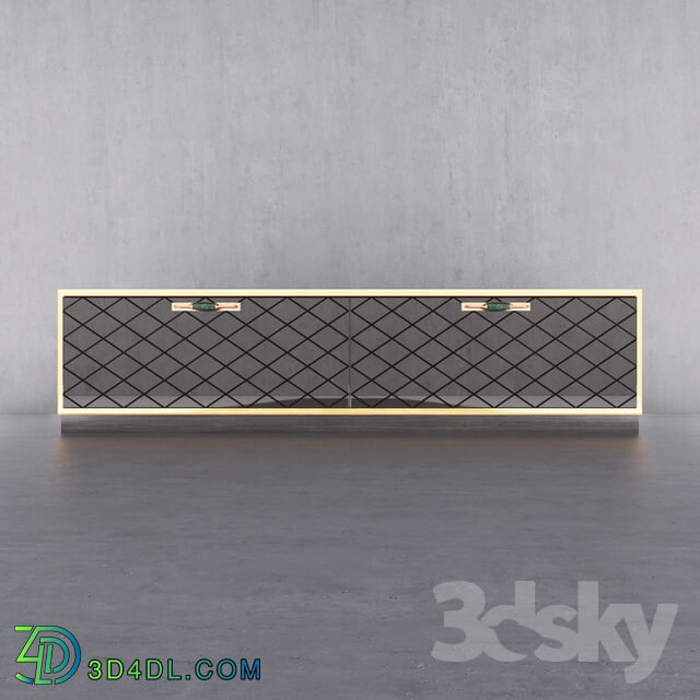 Sideboard _ Chest of drawer - rhombic tv stand black mirror