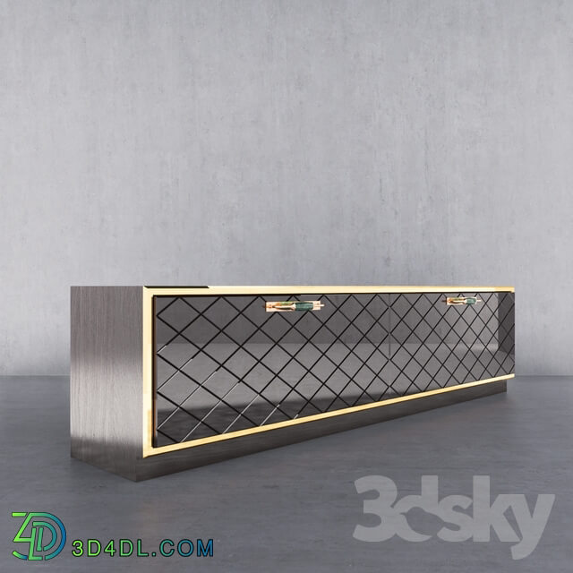 Sideboard _ Chest of drawer - rhombic tv stand black mirror