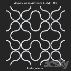 Decorative plaster - OM Modular Composition CLOVER 400 from RosLepnina 