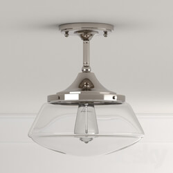 Ceiling light - Light Polished Nickel Vintage Schoolhouse 