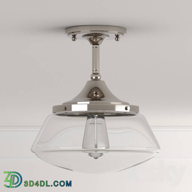 Ceiling light - Light Polished Nickel Vintage Schoolhouse