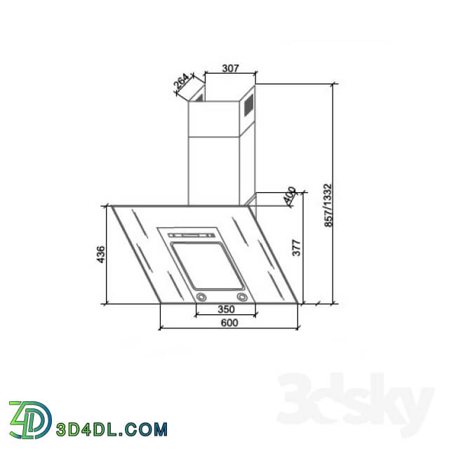 Kitchen appliance - Extractor hood Shindo Pallada sensor 60 B _ BG 4ETC