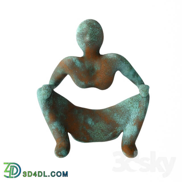 Sculpture - rust metal man sculpture