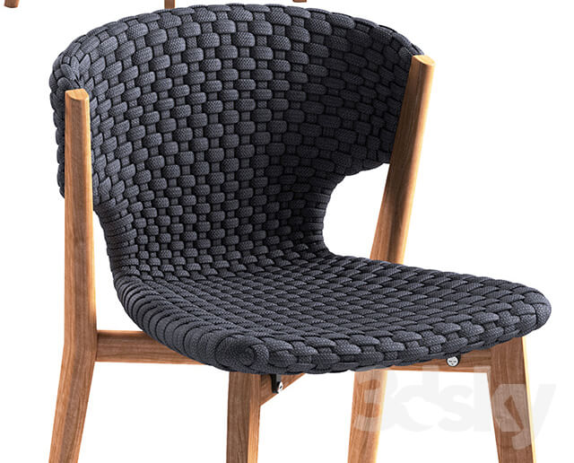 Table _ Chair - Ethimo Knit dining chair and square table