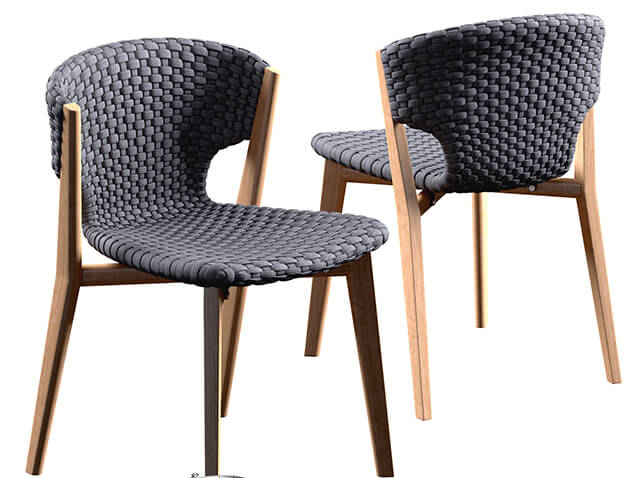 Table _ Chair - Ethimo Knit dining chair and square table