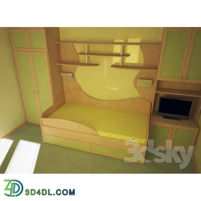 Bed - children_s furniture _bed and wardrobes_