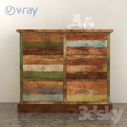 Sideboard _ Chest of drawer - Commode made of solid teak _quot_Borneo_quot_ 