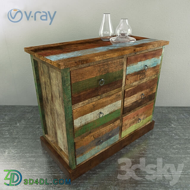 Sideboard _ Chest of drawer - Commode made of solid teak _quot_Borneo_quot_