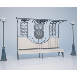 Other architectural elements - Bench with lanterns 