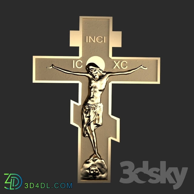 Other decorative objects - Gold Crucifix_ Calvary.