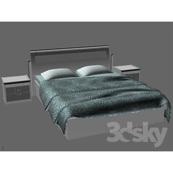Bed - bed and bedside tables 